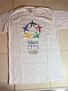 Vintage Atlanta 1996 Olympic Logo Tee - White
